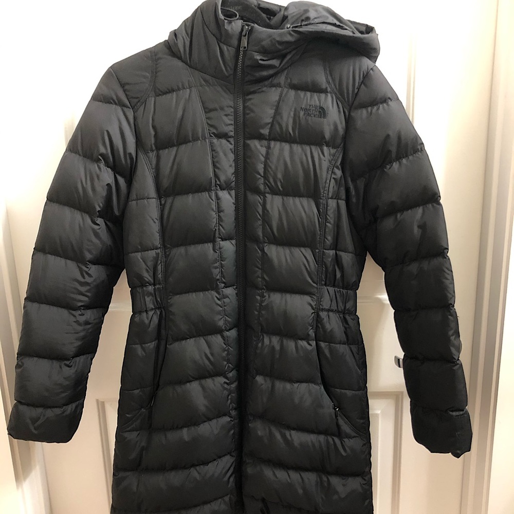 North face mid length parka elastic waist size M